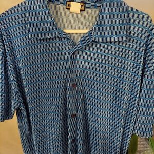 YMLA open weave clubbing shirt short sleeve men's medium used